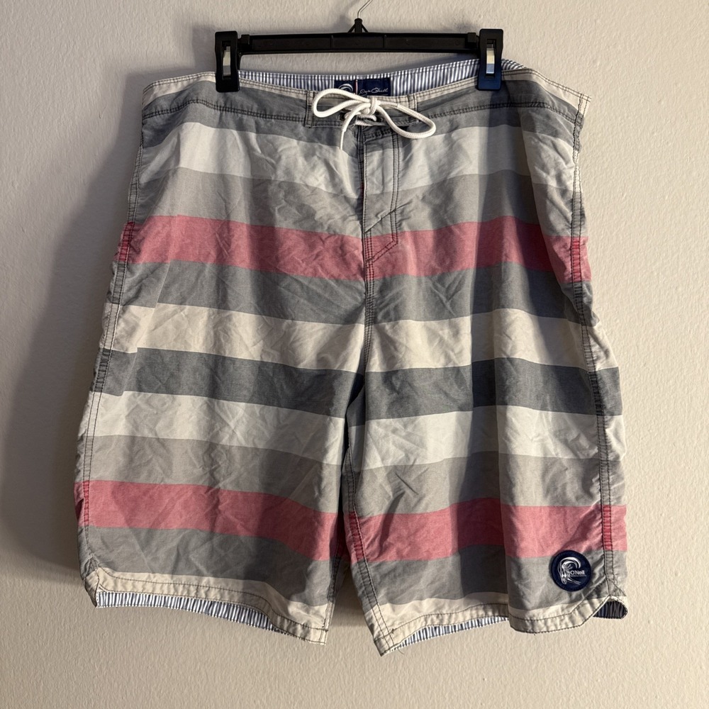 Oneill Shorts Men 40 Red White Blue Board Swim Trunks Surf‎ Summer Beach Cargo